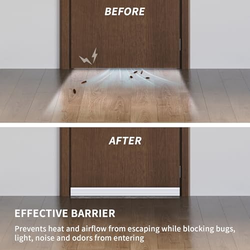 GGTTNRT Bürstendichtung Selbstklebend Zugluftstopper, Türdichtung Unten, Türbürstendichtung, Zuschneidbar, für Türen (Weiß-50mm)