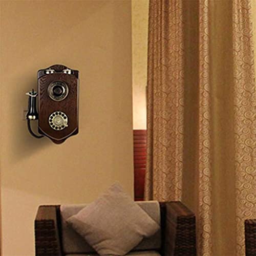Téléphone fixe mural en bois véritable au design rétro chic et authentique - 5