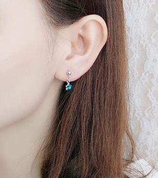 Boowhol Azure Star River Small Earrings Mini Girl Heart Ear Jewelry New Temperament Blue Star Stud Earrings 925 Sterling Silver Earrings Women - Image 3
