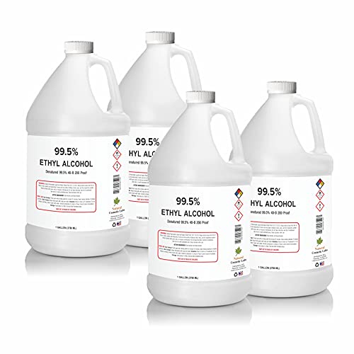 Ethyl Alcohol 99.5% Proof Alcohol by Natural Cosmetic Labs | Made in The USA | Gallon - Pack of 4