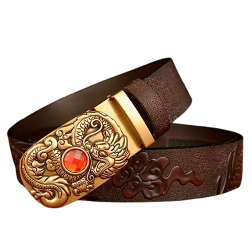 Ceinture cliquet homme largeur réglable 35 mm en cuir véritable à boucle automatique