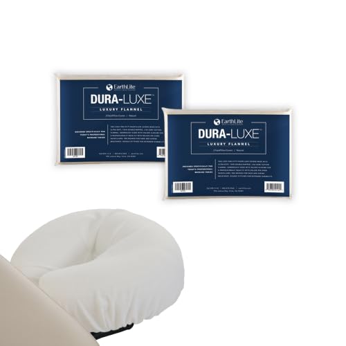 EARTHLITE Deluxe Flanell Kopfstützenbezug (2 Stück) - Waschbarer Kopfbezug aus 100% Baumwolle für Massageliegen, Massage, Kopfpolster, Nackenkissen