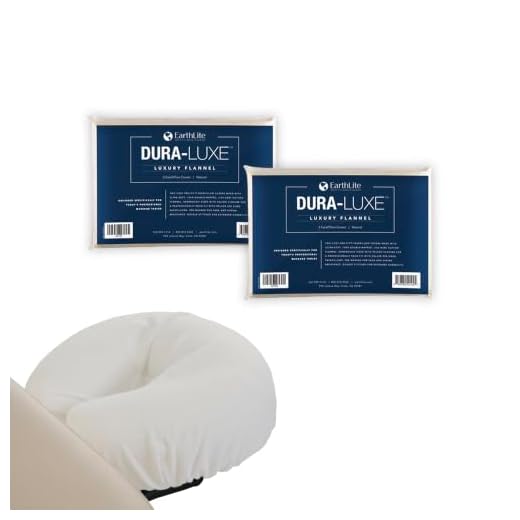 EARTHLITE Deluxe Flanell Kopfstützenbezug (2 Stück) - Waschbarer Kopfbezug aus 100% Baumwolle für Massageliegen, Massage, Kopfpolster, Nackenkissen