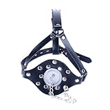Black Leather Mask Y-shape Design Head Harness - Adjustable Headgear for Cosplay Trendy Gothic Outfit Accessory, Perfect for Halloween Parties or Role Play Events