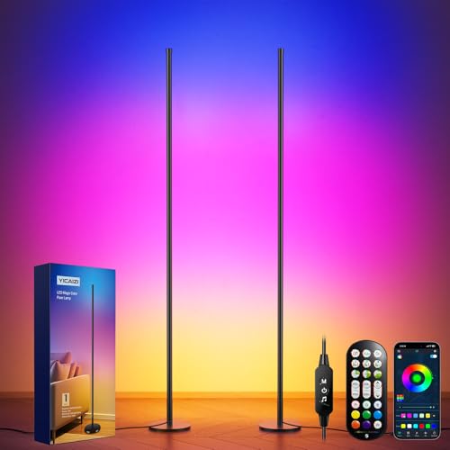 Lampada da terra a LED per soggiorno RGB, 2 pezzi,