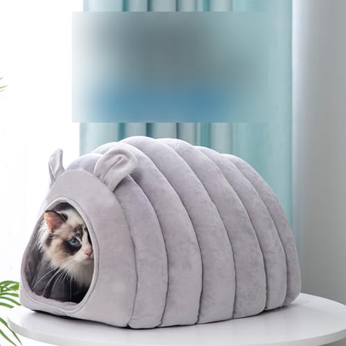 ペットドーム ペットベッド 猫 ハウス 犬 冬寒さ対策 ふわふわ 変形しにくい ペット用品 暖かい ソフト おしゃれ 可愛い ドーム型 簡単お手入れ 噛み耐え 快適 2way 休憩所 通年 室内用 44*35*30CM(推奨体重:3kg以内)