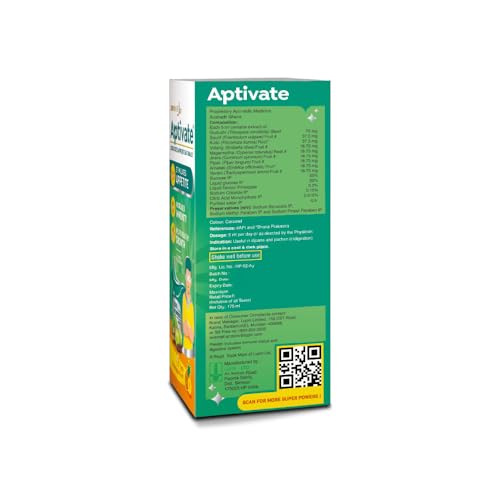 Image of Aptivate 100% Ayurvedic Syrup - Appetite stimulant for children - helps Boost Immunity Naturally - (Pineapple flavour, 175ml)