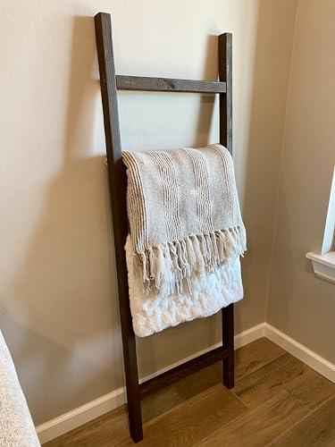 BARNWOODUSA Rustic Farmhouse Decorative Ladder, 60x21x1.63, Espresso