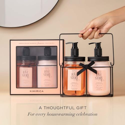 Image of Kimirica Hand Wash & Hand Lotion Duo Love Story Gift Set with Metal Caddy|Goodness of Aloe Vera, Ginkgo Biloba 100% Vegan & Paraben Free | Gifts for Women & Men | Luxury Premium Handcare Gift Hamper , 500 Ml X 2
