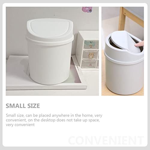 Image of LIFKOME Mini Trash Can with Lid 2pcs Small Trash Can Plastic Wastebasket Tiny Desktop Waste Garbage Bin Waste Paper Basket for Office, Bathroom, Desktop