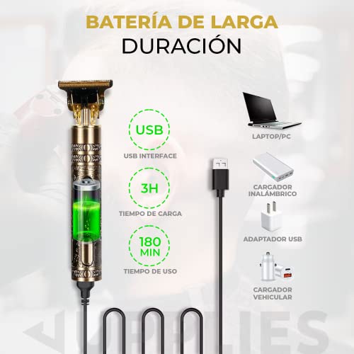 Maquina Cortar Pelo Profesional, Maquina de afeitar hombre Inalámbrica Carga USB, Cortapelos Hombre diseño Budha, Maquinilla Jupplies, Afeitadora Eléctrica Corporal Hombre