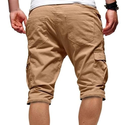 Bermudas cargo casual para hombre con cintura elástica miniatura 2
