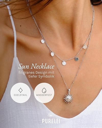 Purelei Sun Kette (Silber) – Halskette Damen aus langlebigem Edelstahl – Ansicht 2