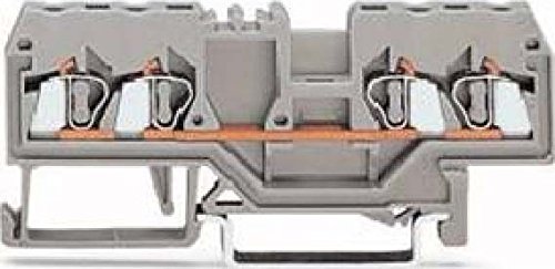 Image of WAGO 4 Conductor Feed-Through Terminals 280-833 2.5 mm² Grey (Pack of 3)