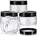 4 Pieces Round Clear Wide-mouth Leak Proof Plastic Container Jars with Lids for Travel Storage Makeup Beauty Products Face Creams Oils Salves Ointments DIY Slime Making or Others (4 oz, Black)