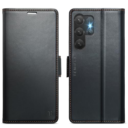 Tenifly for Samsung Galaxy S23 Ultra Case Wallet with RFID Blocking Card Holder PU Leather Kickstand Protective Flip Phone Cover Fit for Galaxy S23 Ultra 6.8 Black