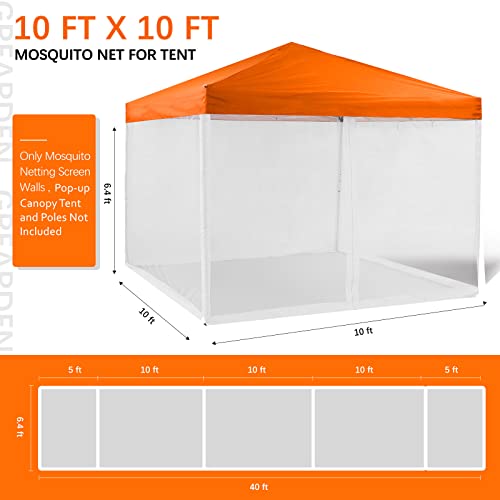 Mosquito Netting Outdoor Screen House Tent Screen Wall With Zipper For Camping, Patio, 10X 10 Gazebo And Tent (Mosquito Net Only White) #TOP1