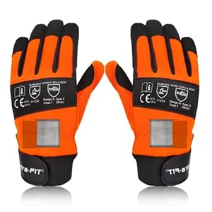 Intra-FIT Chainsaw Gloves Saw Protectionon on Both Hands, CLASS 1, Latest Standard EN ISO 11393-4, EN 388: 4122X Cut-resistance Gloves