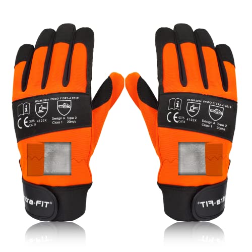 Intra-FIT Chainsaw Gloves Saw Protectionon on Both Hands, CLASS 1, Latest Standard EN ISO 11393-4, EN 388: 4122X Cut-resistance Gloves