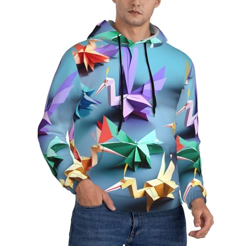 Sweat à capuche multicolore motif origami symbole de liberté