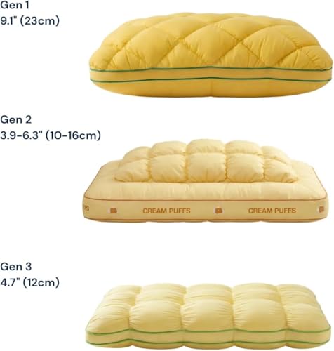 Pineapple Cloud-Like Pillow, Balanced Softness and Support, Unique Cream Puff Pillow Waffle Grid, Mellow Sleep Pillow, Plush,CloudLikeBounce (White*Gray)