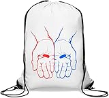 Photo Gallery red pill or blue pill choose gym sack casual drawstring bag white Photo Gallery red pill or blue pill choose gym sack casual drawstring bag white