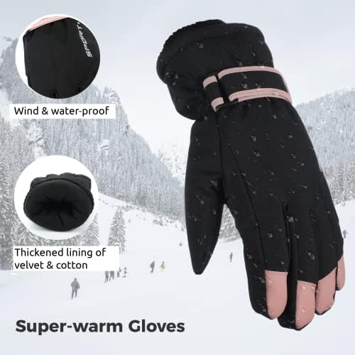 Toyosport Winter Ski Snowboard Gloves: Snow Gloves Thermal Waterproof Gloves Windproof Winter Gloves for Women Men Skiing Walking Cycling