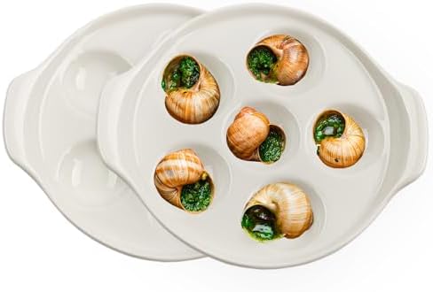 Pratos Escargot Brancos de Cerâmica Cornucopia (pacote com 2), Pr...