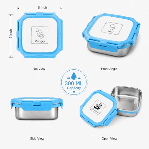 Image of SAVRI Personalized Kids Lunch Box with Name & Cartoon Engraved - Stainless Steel Leakproof Insulated Tiffin Box (300ml) | Customized School Lunch Box, Return Gift, Birthday Gift for Boys & Girls