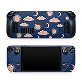 TACKY DESIGN Purple Moon Skin for Steam Deck LCD & OLED, Zodiac, Premium 3M Vinyl Decal, Full Wrap Clouds Cover