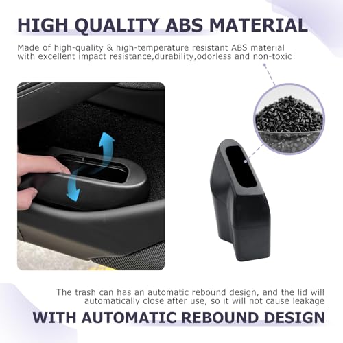 Image of LUWU Car Trash Can Compatible with 2018-2022 2023 2024 2025 Tesla Model3 & ModelY Interior Accessories Car Trash with Lid Portable Mini Trash Dustbin Garbage Trash Bin Car Waste Bin Leak-Proof (Left)