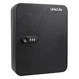 Uniclife 48 Key Cabinet Steel Security Lock Box with Combination Lock-Black