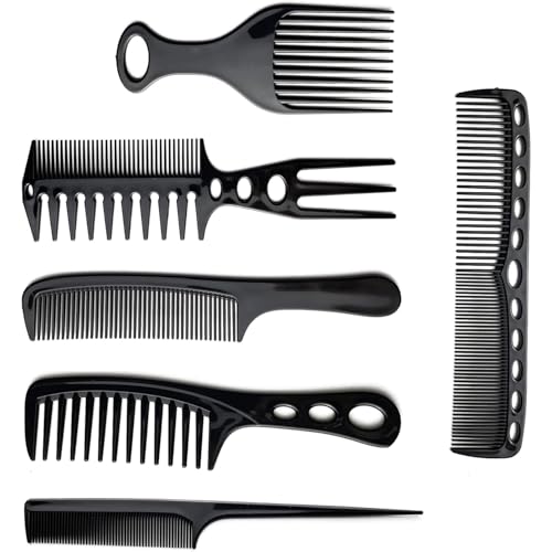 ALLBASA kit de 6pcs peigne,Brosse à Cheveux, Professionnelle pour Coiffeur, Brosses Démêlantes...