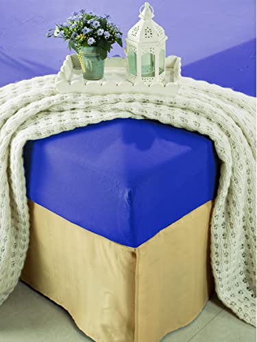 Mocassi Queen Fitted Sheet - Deep Pocket Cooling Sheets Up To 16 Inch - Hotel Luxury 1800 Thread Count - Softest Sheets - Wrinkle Resistant - 1 Single Bottom Fitted Sheet, Queen, Imperial Blue #TOP1