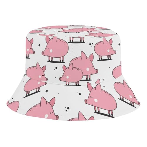 Happy PigsChildren's Bucket Hat for Boys and Girls, Breathable Summer Beach Hat54cm
