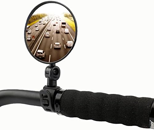 ZJYW Bike Mirror Bicycle Rearview Mirror 360 Degree Adjustable Wide Angle Convex Mirror,Silicone Handle
