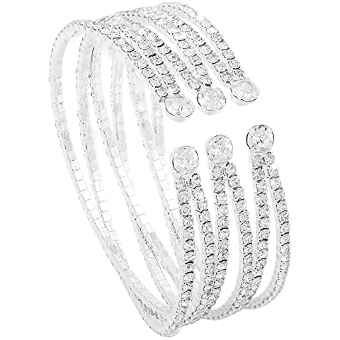 Jojomina Silver Rhinestone Cuff Bracelet Cover