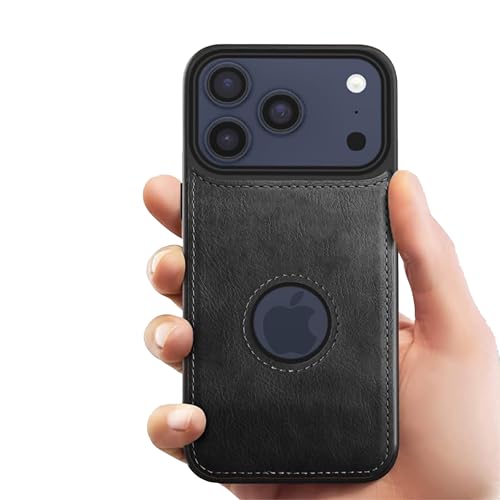 Image of Leather Case for Apple iPhone 17 Pro Max Premium Protective Stylish Slim Cover with Shockproof Raised Edges Black