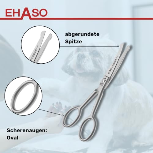 EHASO Premium Pfotenschere 12 cm gebogen für Hunde | Abgerundete Schere, Gebogene Schere, Klein und Präzise | Pfotenschere in Spitzenqualität | Für alle Hunderassen geeignet