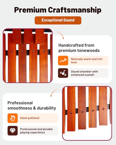 image for Wonderful Day 37-Key Wooden Xylophone& Marimba Set with Adjustable Sta