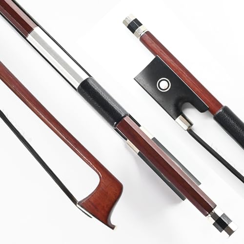 Image of Professional 1 /2 Half Size Violin Bow High Quality Brazilwood Stick Ebony Frog Natural Horsehair Clear Tone For Adults and Student VINGOBOW Hand Made