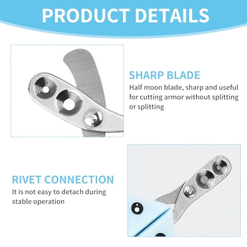 Krallenschere Katzen, Katzen Krallenschneider, Cat Nail Clipper für Kleine Hunde Welpen Katzen mit Datei(Blau), Katzenkrallen Schneider mit 2mm 4mm Loch, Anfänger Toll Geeignet, Schutz, Krallenschere