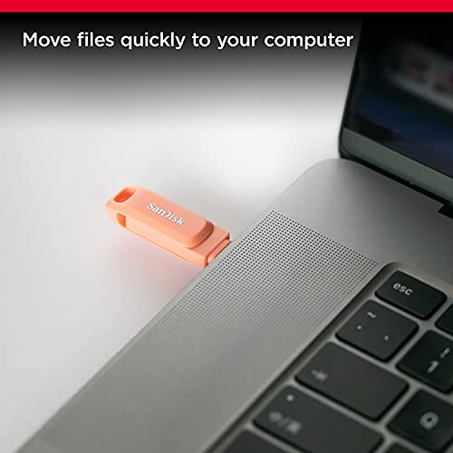 SanDisk 512GB Ultra Drive Dual Go USB Tipo-C Flash Drive, Pêssego - SDDDC3-512G-G46PC