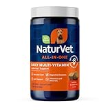 NaturVet All-in-One Dog Supplement - for Joint Support, Digestion, Skin, Coat Care – Dog Multivitamins with Minerals, Omega-3, 6, 9 – Wheat-Free Vitamins for Dogs – 120 Soft Chews