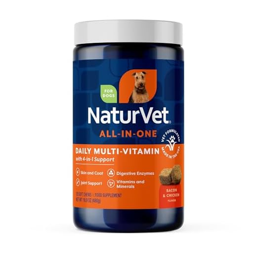 NaturVet Masticadores Suaves multivitamínicos para Perros, Salud de la Piel y el Abrigo, Apoyo Articular, Salud digestiva, vitaminas y minerales para Perros, 120 Unidades