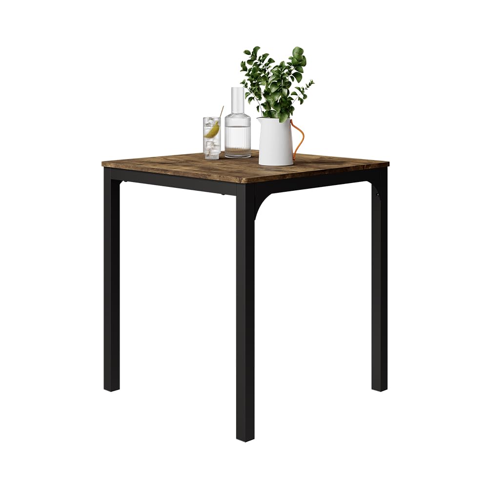 Vicco Table de Salle à Manger Fyrk, Noir/chêne Rustique, 70x70cm, Convient pour Salle à Manger, Cuisine ou espaces extérieurs Couverts