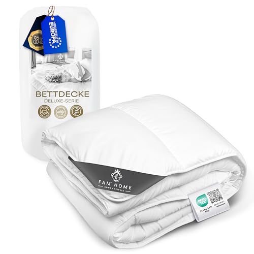 FAM Home Bettdecke 140x200 Weiche Mikrofaser Waschbar Ganzjährig I Zudecke Antiallergisch für Allergiker I Gesteppte Steppdecke