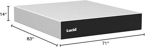 Miniatura 50 de LUCID - Colchón de espuma viscoelástica de 10 pulgadas, sensación media, infundido con carbón de bambú y gel, en caja, regula la temperatura, alivio