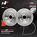 A-Premium 12.61 inch (320.2mm) Rear Solid Disc Brake Rotors Compatible with Select Jeep Models - KL Series Cherokee 2014-2021, 2-PC Set