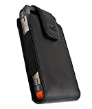 CASE123 MPS XXL Elite Oversized Genuine Leather Holster with Swivel Belt Clip for use with Apple iPhone 5 / 5s Rugged Waterproof Cases (Otterbox Armor Series, Lifeproof)